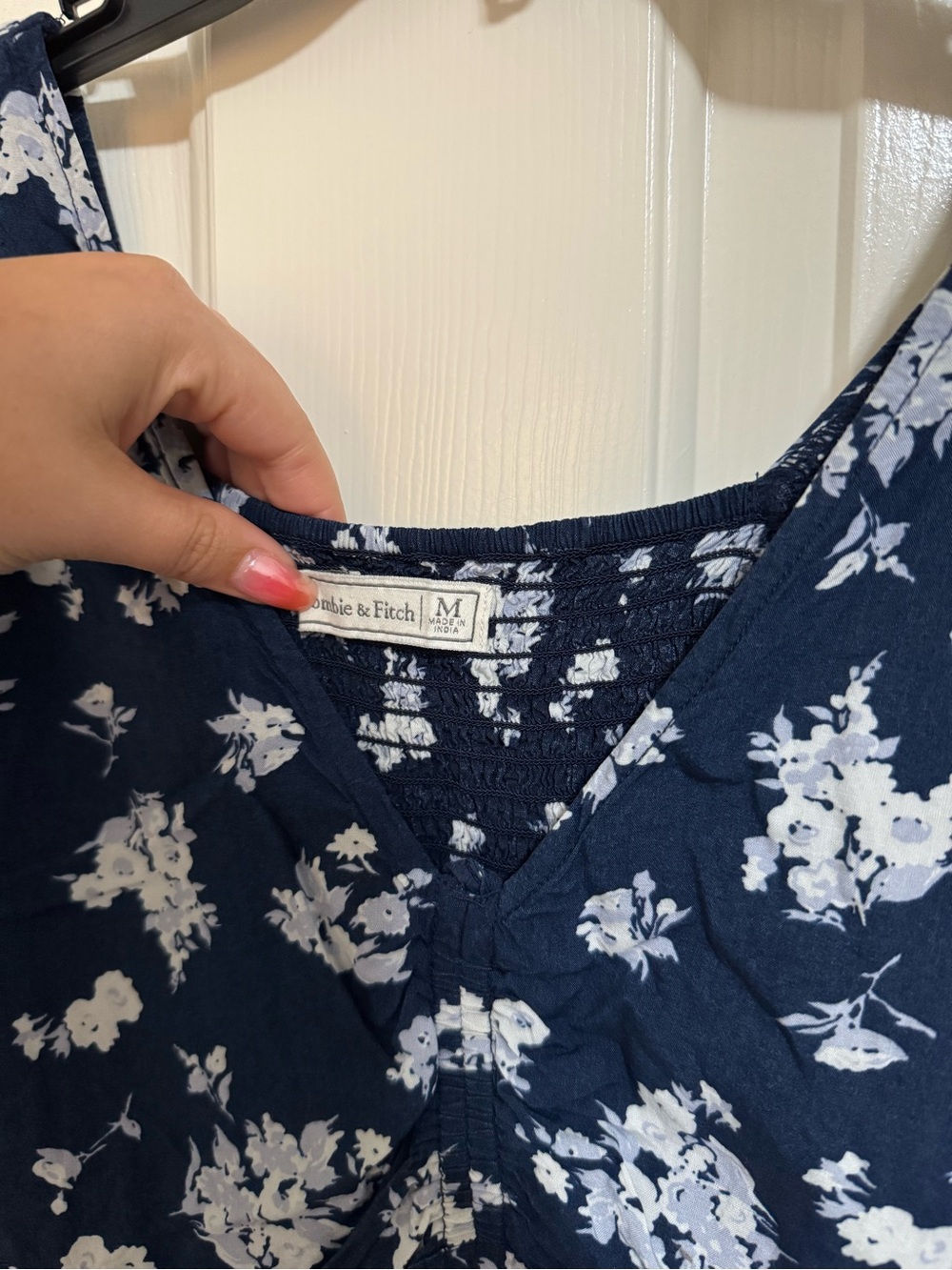Abercrombie & Fitch Navy Floral Midi Wrap Dress - Picture 3 of 4